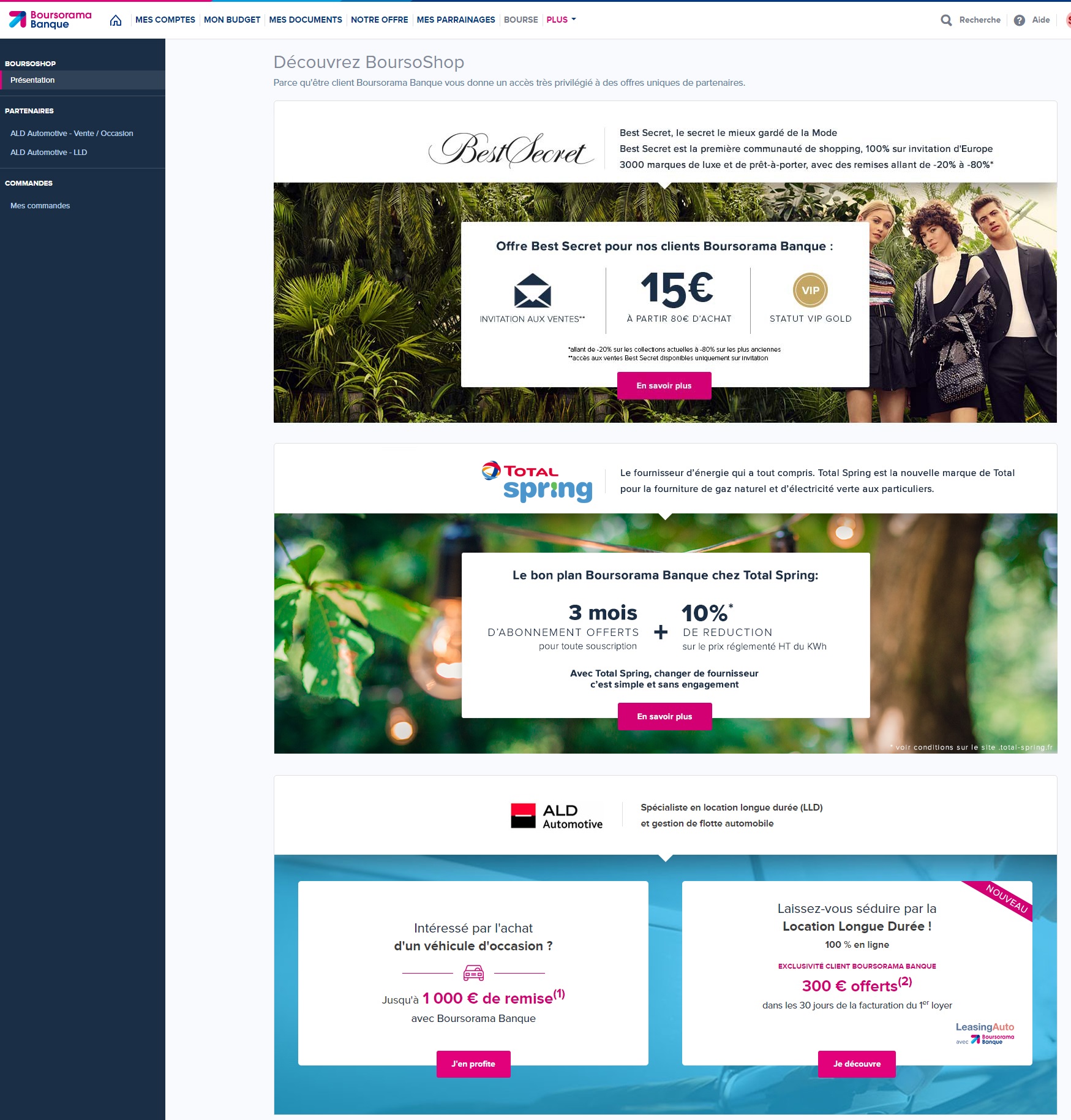 Affichage précédent de BoursoShop